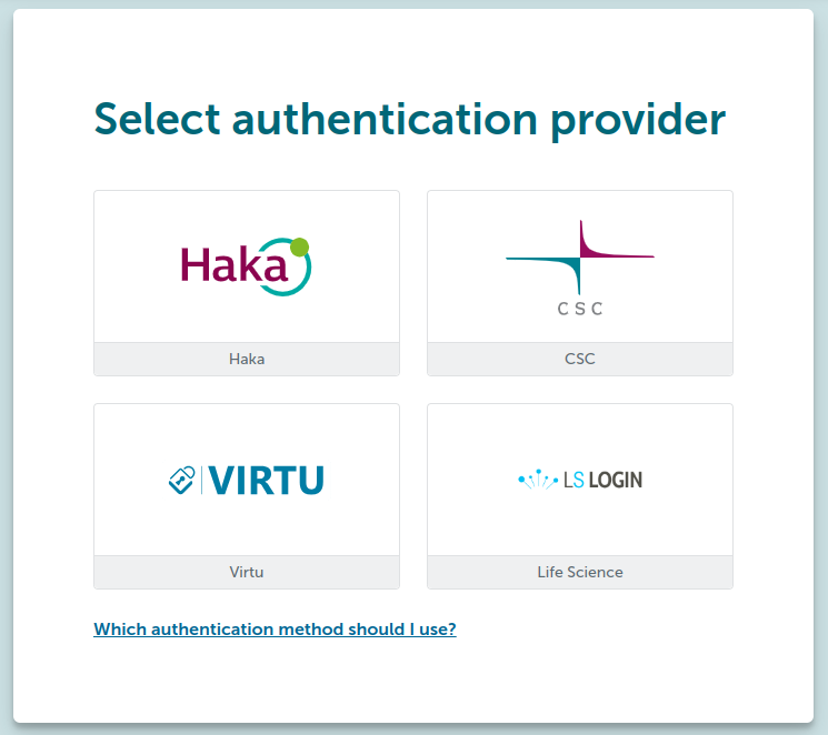CSC login page for Haka users.