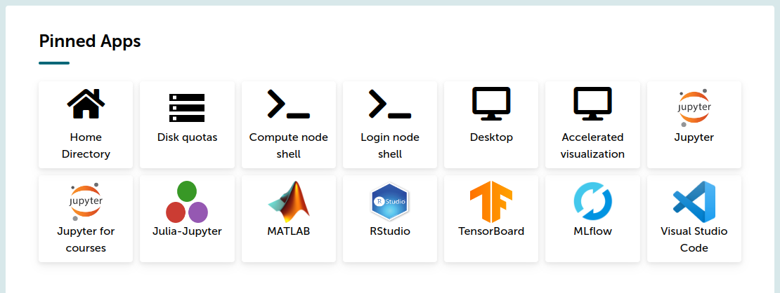 Tool selection on Puhti.