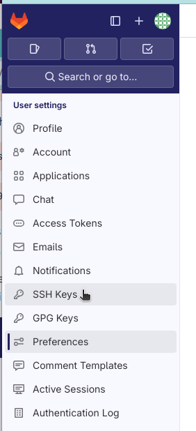Adding an ssh key to a UH GitLab project