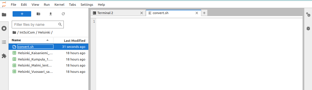 Newly renamed file in the Jupyter interface.