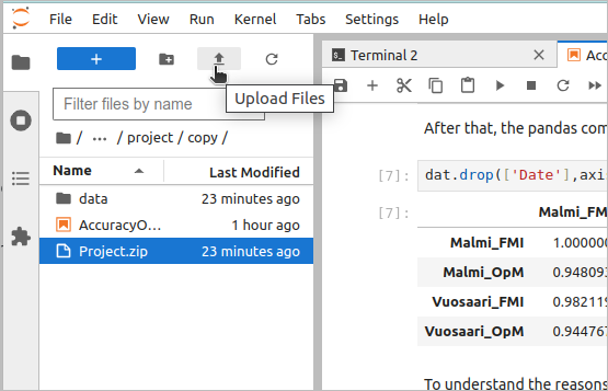 Uploading data