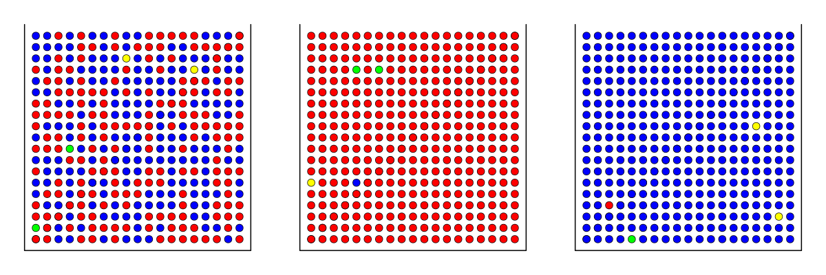 A draw of four red balls.
