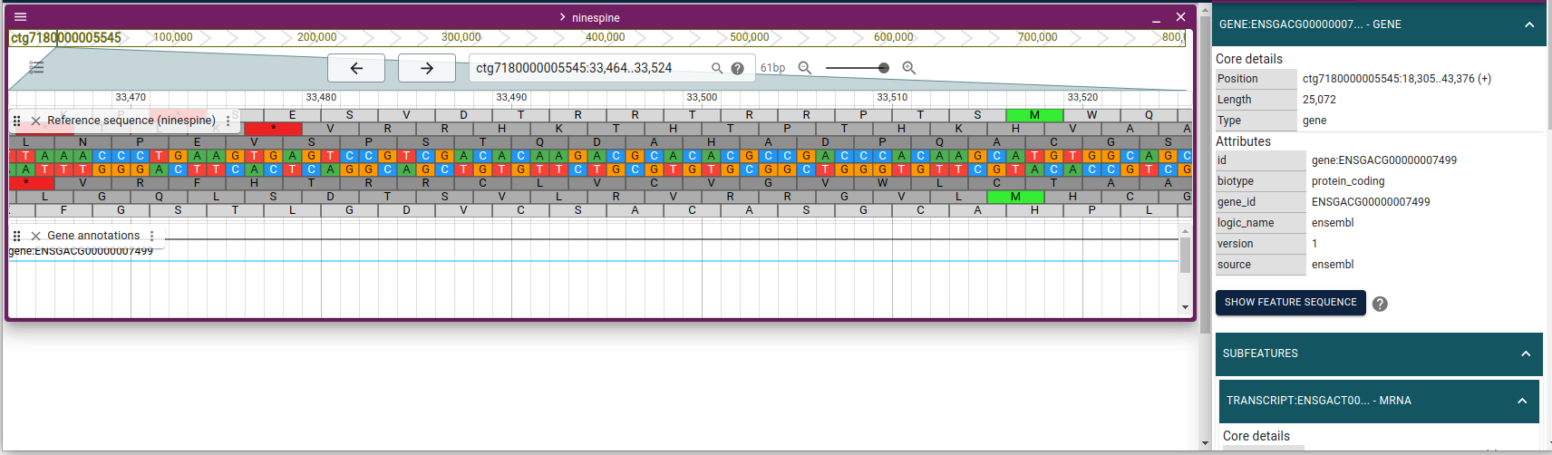A region in the genome.