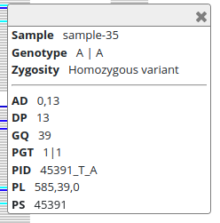 A VCF variant in IGV.