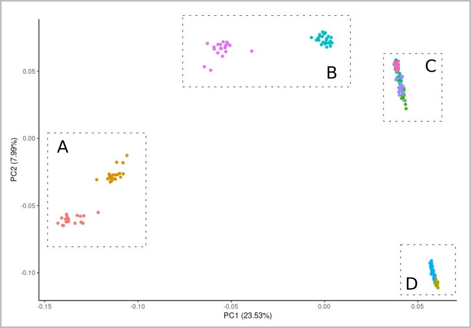 PCA of European populations.
