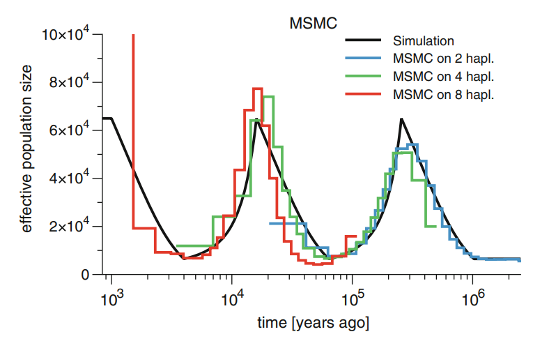 Performance of MSMC on simulated data.